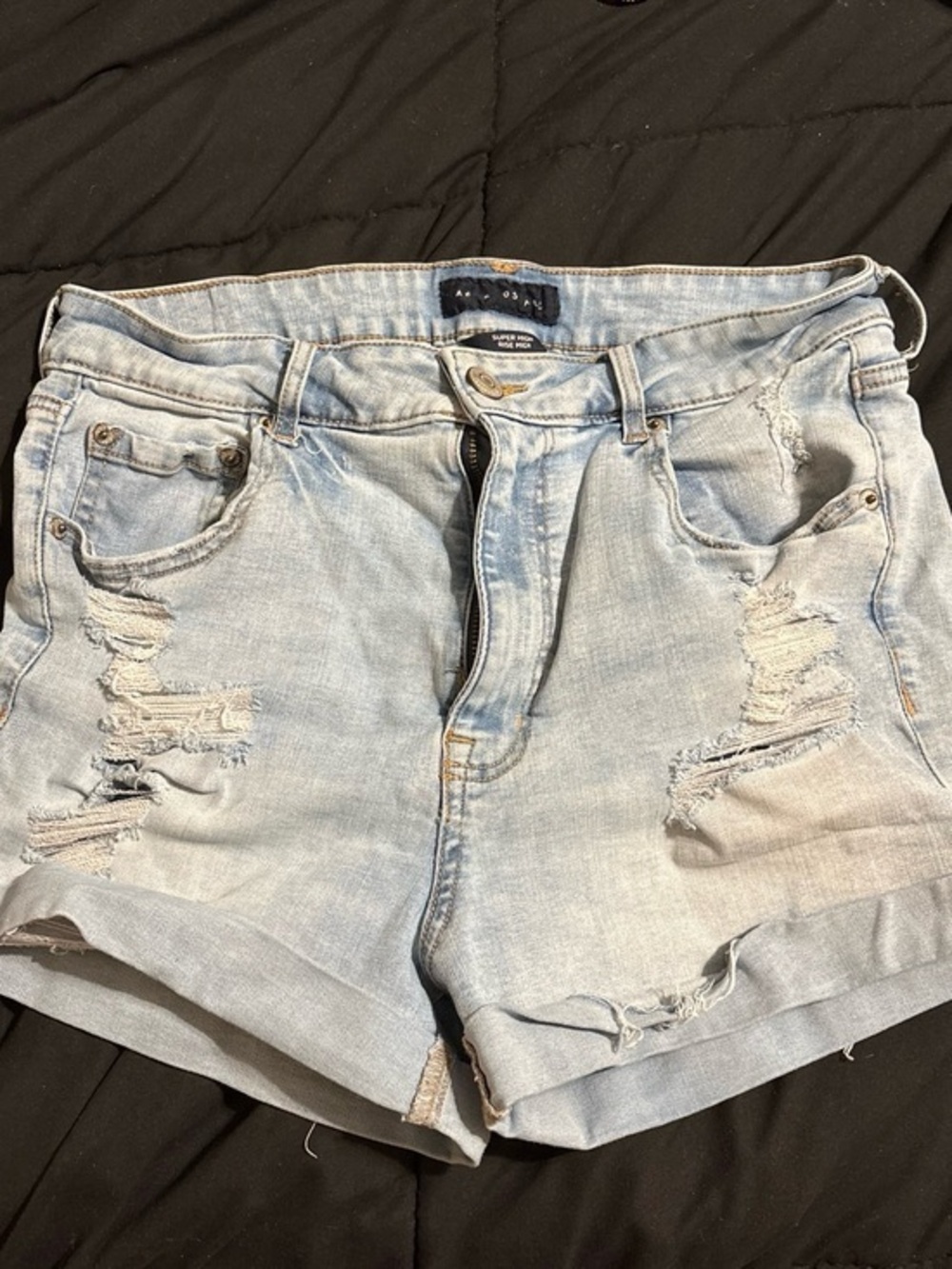Aeropostale Light Blue Ripped Denim Shorts